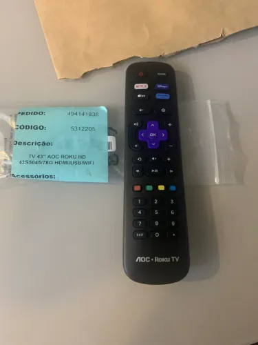 Controle TV AOC Roku HD novo