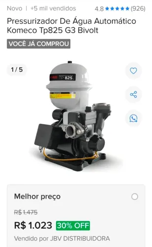 Pressurizador Komeco 
