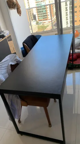 Mesa de Escritório Estilo Industrial, Preto