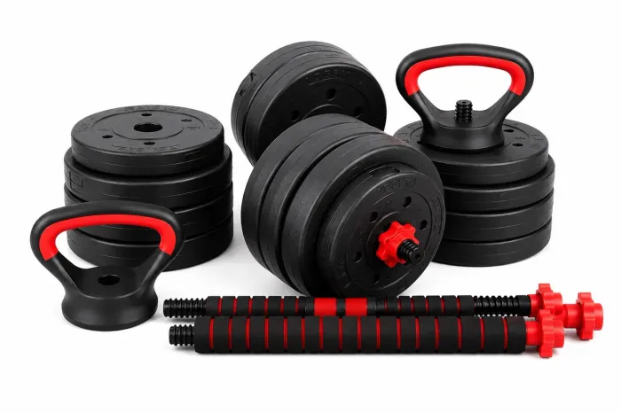 Kit Halteres 40kg Ajustável Multifuncional, Musculação Treino em Casa Completo