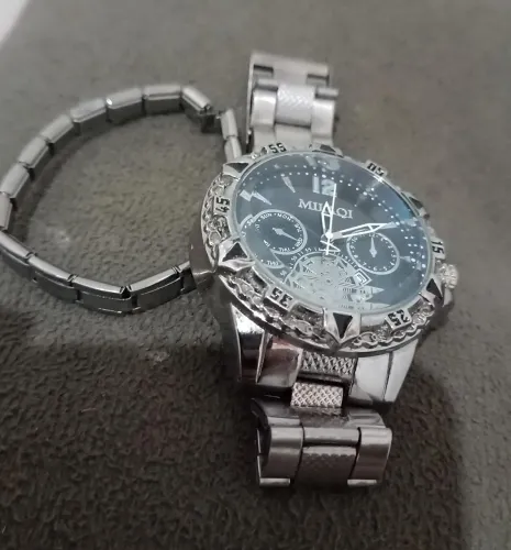 RELÓGIO PRATA +PULSEIRA KIT 35 ZONA NORTE!