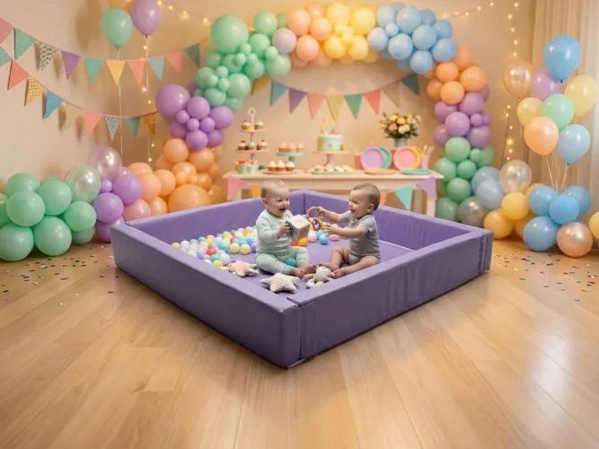 Cercadinho Baby Piscina de Bolinha 170cmX170cmX30cm Desmontavel Todo em Espuma e Velcro
