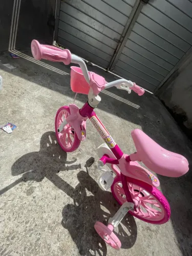 Vendo Bicicleta Infantil Aro 12 Menina Nathor Flower Rodinha Cesta