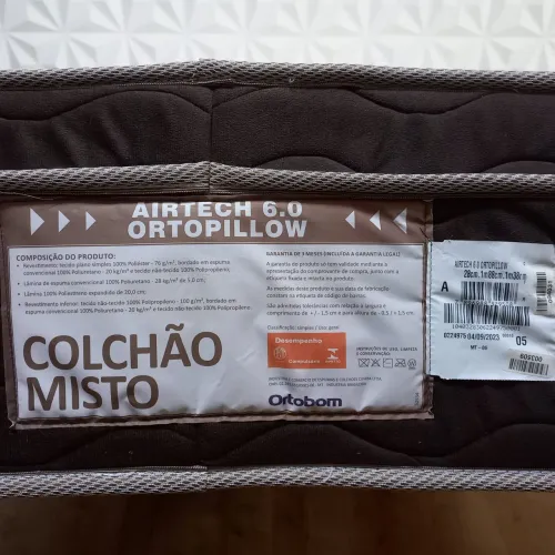 Colchão Casal Ortobom Airtech 6.0 Ortopillow D28 - 1 ano de uso - R$ 700,00