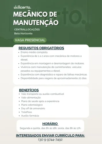 MECÂNICO DE MANUTENÇÃO