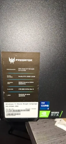 PC Gamer Acer Predator - Intel Core i7 | RTX 3080 | 32GB RAM | SSD 1TB
