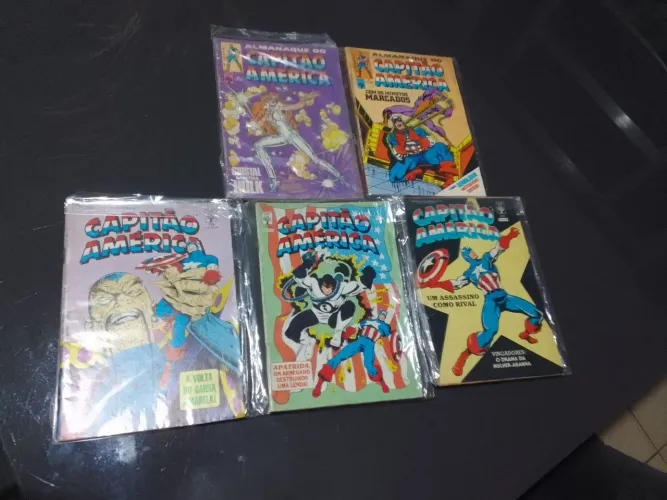 Lote 5 revistas capitão américa n 46 47 115 116 e 117 otimo estado