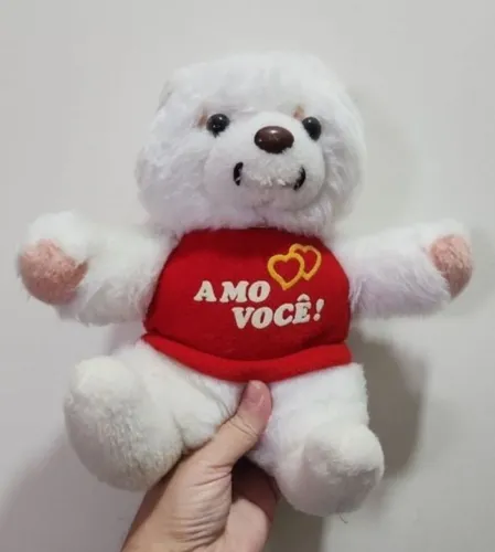 urso de pelúcia amo você dos anos 80 antigo raro vintage