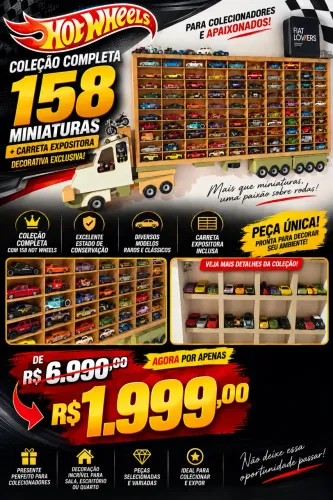 COLEÇÃO HOT WHEELS - 158 MINIATURAS
