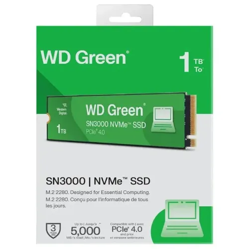SSD 1TB NVME WD GREEN SN3000 M.2 WDS100T4G0E NOVO LACRADO!