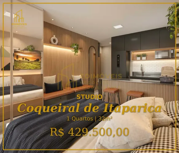 Incrível studio em Coqueiral de Itaparica, condomínio com piscina e coworking