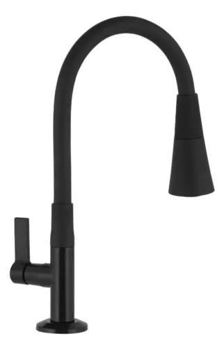Torneira de Bancada Flexível com 2 Jatos p/ Cozinha Preto Fosco - NOVA