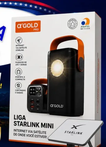 Carregador portátil liga Starlink