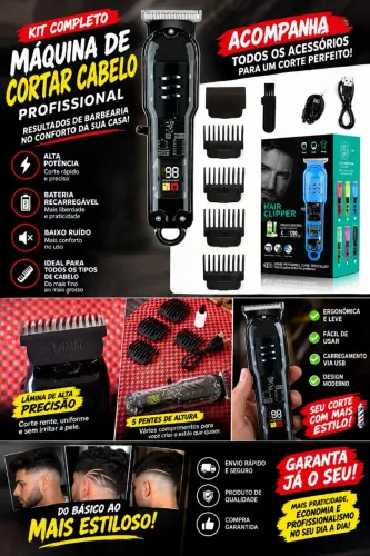 ? KIT MÁQUINA DE CORTAR CABELO PROFISSIONAL ! ?
