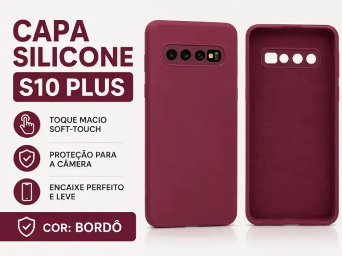 Capa Silicone para Samsung Galaxy S10 Plus | Nova na embalagem | Bordô / Vinho