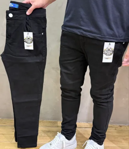 Calça Jeans Preta Sem Uso - Modelo Jogador 