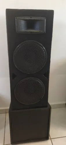 Sistema de Som Profissional SUB 15" + CAIXA DUPLA DE 12" PARA BANDAS, MUSICOS, IGREJAS