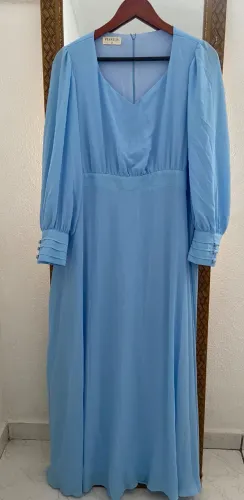 Vestido de Festa Longo Azul serenity (Madrinha) Usado 1x