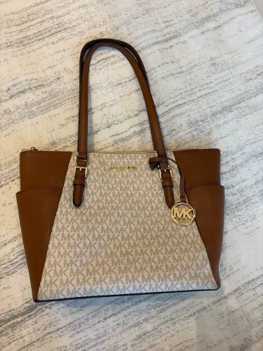 Bolsa Michael Kors Branca e Caramelo