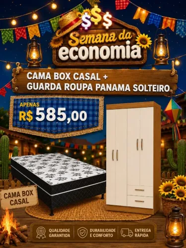 Cama box casal + guarda roupa solteiro (Pague na entrega)