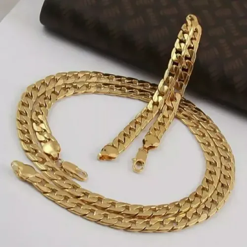 Cordão longo + Puseira banhados a Ouro + Cordão de Prata 925