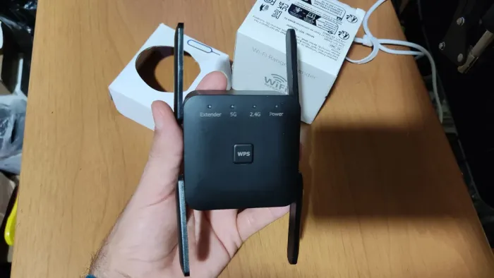 Repetidor wi-fi fácil 4 antenas configuração 2.4g e 5g