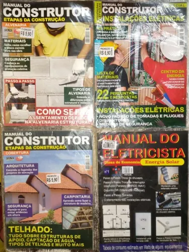 Manual do Construtor / Eletricista Kit - Lote com 8 revistas