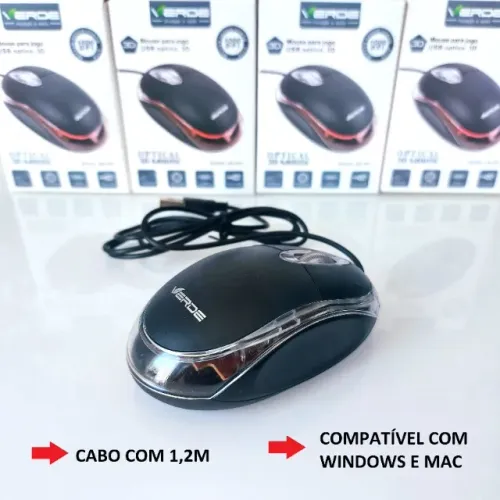 NOVO | Mouse Simples Com Fio 1000 DPI Óptico - Fazemos Entrega