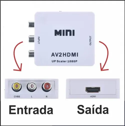Adaptador Conversor Video Composto 3 Rca Av Para Hdmi