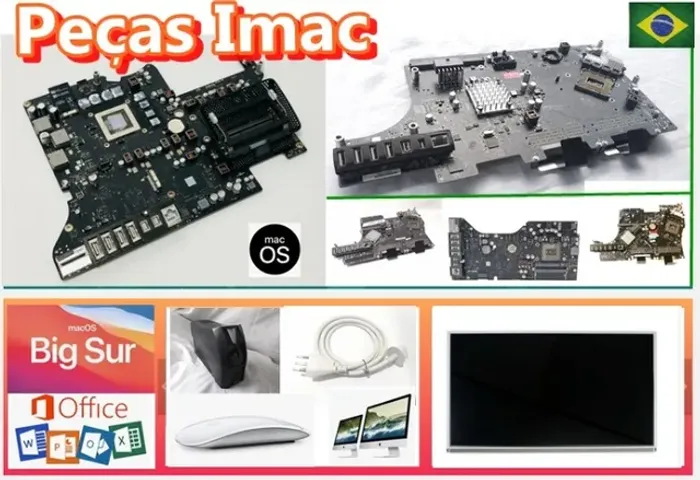 Desktop Apple iMac 24" A1225 : Placa de Video GT 130 Nvidia, Logic Board, Fonte, Gabinete,