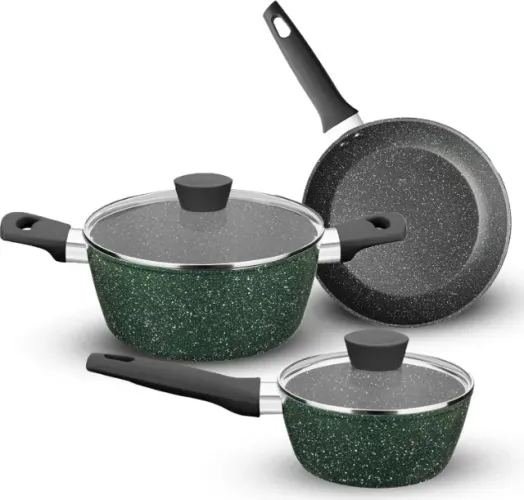 Jogo Panelas Carmela Premium Ceramic Flon Verde Cerâmica