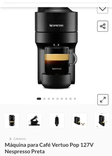 Cafeteira espresso Nespresso vertuo pop preto 110v