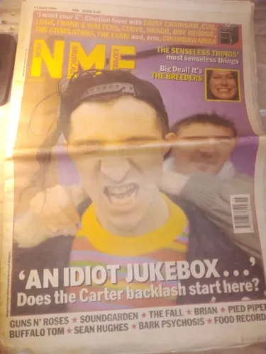 Jornal de música NME abril de 1992 Carter Guns n Roses Soundgarden