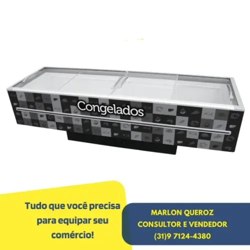 Ilha de Congelados Fricon 220v Preta Adesivada