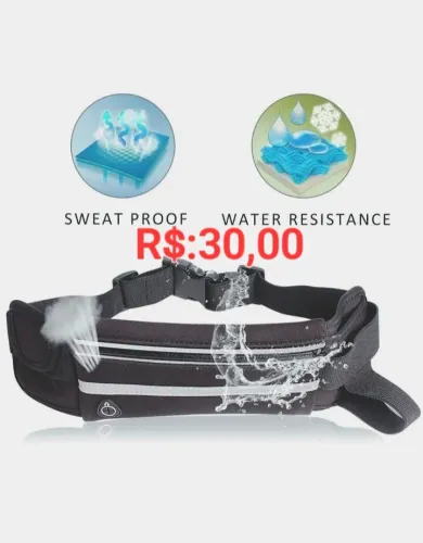 Pochete ultra slim reforçada fitness alça reguláveis porta garrafa nova 