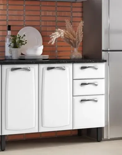 Balcão Cozinha de Aço 3 Portas 2 Gavetas. São Produtos Novos Direto de Fábrica P/Sua Casa.