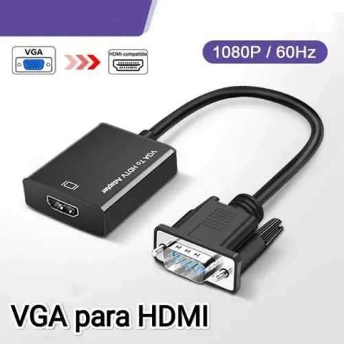 Adaptador VGA para HDMI - Transforma o Vga do Pc - Notebook - Dvr em Hdmi