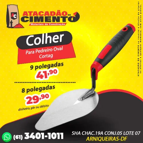 Colher Para Pedreiro Oval  Com Cabo Emborrachado Cortag