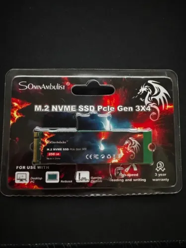 Ssd Somnambulist NVME m.2 gen 3x4 leitura superior a 1000mbps 256GB novo