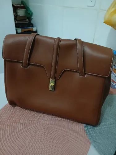 Bolsa de Couro Marrom celine paris original