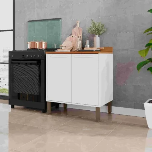 Balcão Cozinha Florida 80cm Branco Frete Grátis - Até 12x