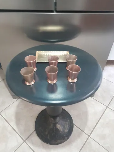 Conjunto de Copos de Cobre para degustação de cachaça 
