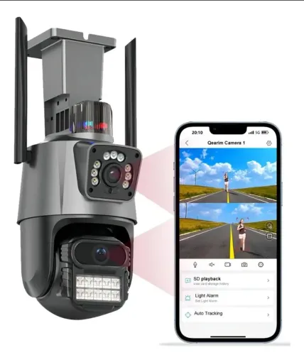 Câmera IP Ptz it.blu sem fio dupla de 6 MP, cor cinza escuro
