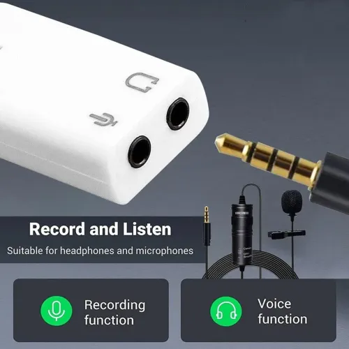 Placa de som usb adaptador de áudio 