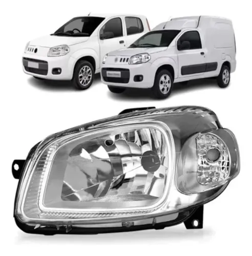 Farol Uno Fiorino Vivace Way 10 11 12 13 14 Máscara Cromada Esquerdo/motorista
