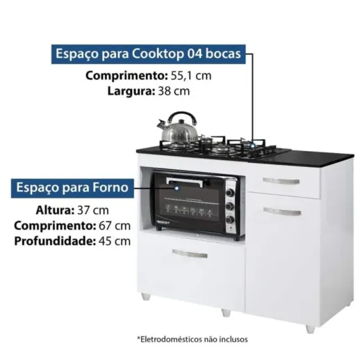 Balcão violeta para cooktop 12x sem juros