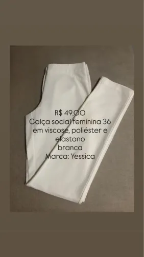 Calça Social Feminina 36 (Branca)