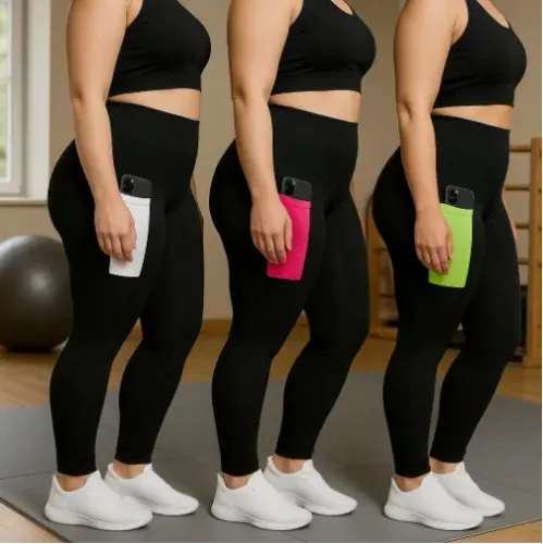 Calça Legging De Academia Feminino Plus Size C/ Bolso Fitness Caminhada Trrino z1367