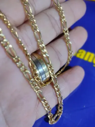 Cordão Ouro 18 Kilates 3x1 Oco 12.60 Gramas  4 mm Maciça                                  