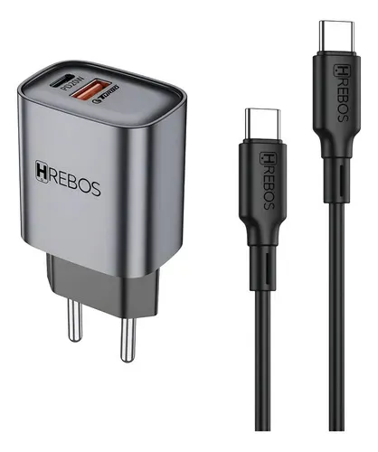 Kit Carregador Neo Charge + Cabo Dual Type-c Crg-232c Preto